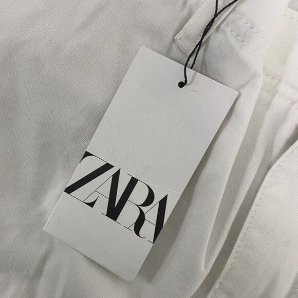 Zara Mens Cargo Pants EU 46 US 36 Oyster High Rise Straight Fit 6786/415 NWT - Picture 6 of 12